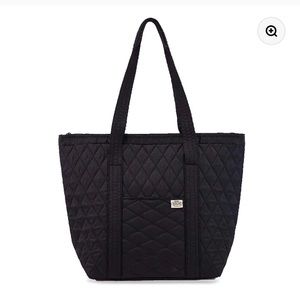 NaRaYa black Satin Quilted Tote Bag new